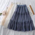 Layered Ruffled-trim A-line Skirt