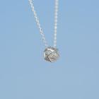 925 Sterling Silver Caged Rhinestone Pendant Necklace S925 Silver - Silver - One Size