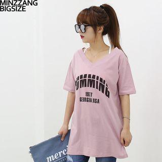 V-neck Printed Loose-fit T-shirt