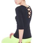 Strappy Back Elbow Sleeve T-shirt