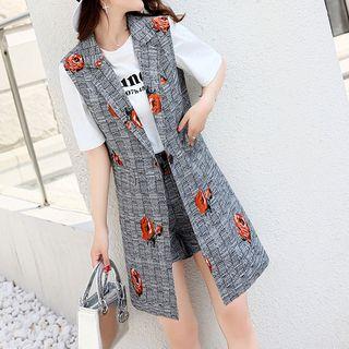Set: Printed Long Vest + Printed Shorts