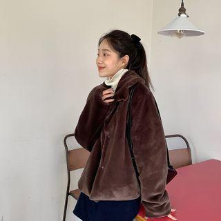 Collared Eco-fur Jacket