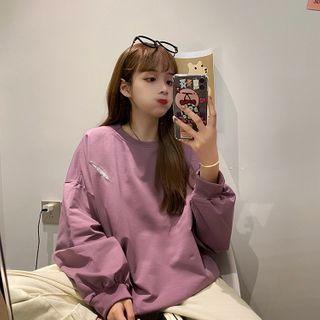 Feather Embroidery Sweatshirt
