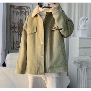Fleece Collar Button-up Jacket
