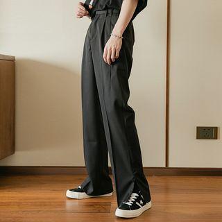 High Waist Slit Dress Pants
