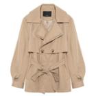 Double-breasted Tie-waist Trench Jacket
