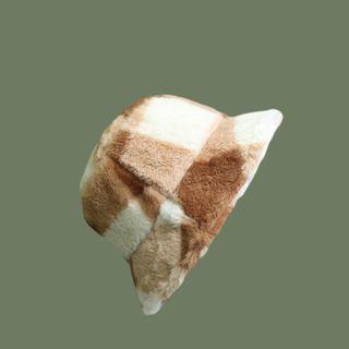 Plaid Bucket Hat Brown & White - M