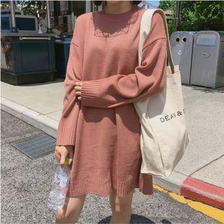 Loose-fit Crewneck Sheath Dress