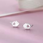 925 Sterling Silver Pig Earring R325 - Pig - Silver - One Size