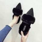 Faux Fur Band Lined Mules