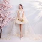 Flower Detail Short Wedding Dress