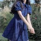 Short-sleeve Heart Denim Mini Dress
