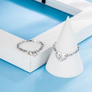 Alphabet Alloy Chained Ring (various Designs)