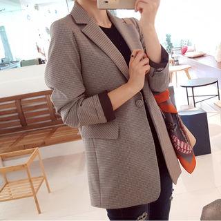 Houndstooth Single-breasted Jacket