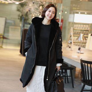 Hooded Faux-fur Lined Padding Coat