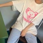 Papa Bear Letter T-shirt