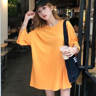 Lettering 3/4-sleeve T-shirt / Plain Shorts