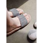 Stripe Straw Slide Sandals