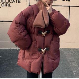 Padded Toggle Jacket / Fleece Scarf