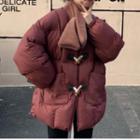Padded Toggle Jacket / Fleece Scarf