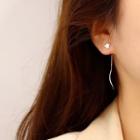Star & Moon Threader Earring With Gift Box - 1 Pair - Silver - One Size