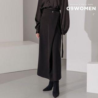 Band-waist Maxi Wrap Skirt