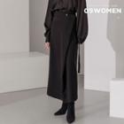 Band-waist Maxi Wrap Skirt