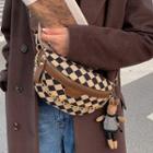 Patterned Chain Detail Sling Bag / Bag Charm / Set