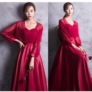 Sheer Panel Evening Gown