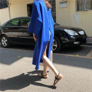 Slit Back 3/4 Sleeve T-shirt Dress