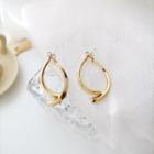 Curve Alloy Fringed Earring 1 Pair - S925 Silver - Gold - One Size