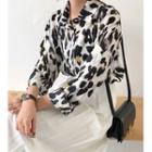 Loose-fit Leopard-print Shirt White - One Size
