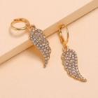 Rhinestone Wings Dangle Earring 1 Pair - Kc Gold - Gold - One Size