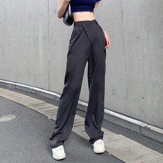 Asymmetrical Straight-leg Pants