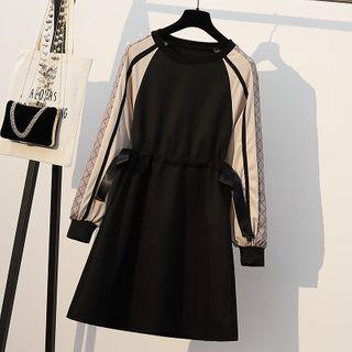 Paneled A-line Sweatshirt Dress