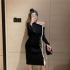 Long-sleeve Cold-shoulder Knit Top / Dress