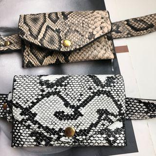 Snakeskin Print Belt Bag