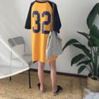 Number Raglan Elbow-sleeve T-shirt