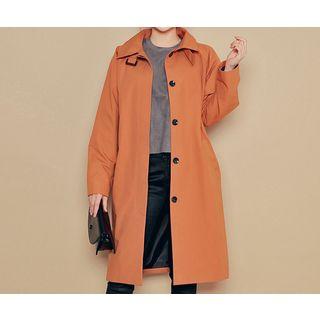 Mock-neck Hidden-button Jacket