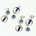 Non-matching Faux Crystal & Hoop Dangle Earring