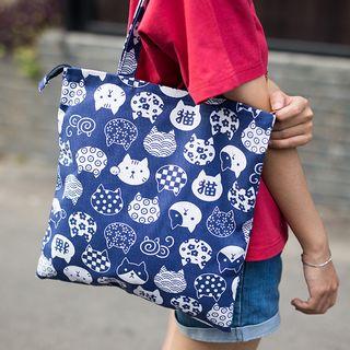 Cat Print Canvas Tote Bag A292 - Cat - One Size