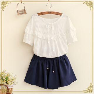 Frill Trim Short-sleeve Top