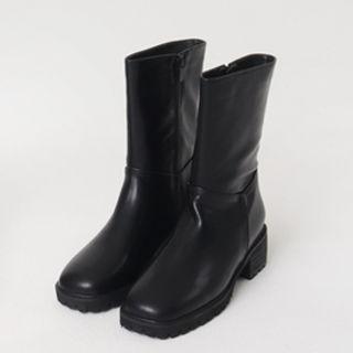 Lug-sole Fleece-lined Mid-calf Boots
