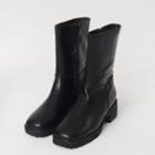 Lug-sole Fleece-lined Mid-calf Boots