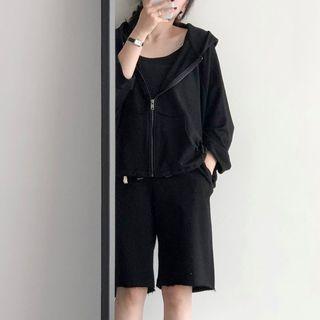 Plain Zip Hoodie / Shorts