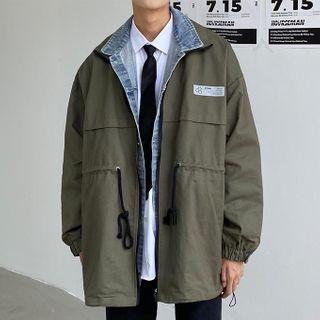 Mock Two-piece Drawstring Jacket