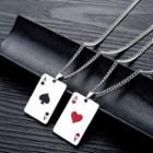 Stainless Steel Poker Card Pendant Necklace