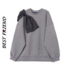 Ribbon Sweatshirt Ribbon - Dark Gray - One Size