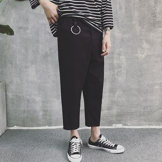 Hoop-accent Tapered Cropped Pants