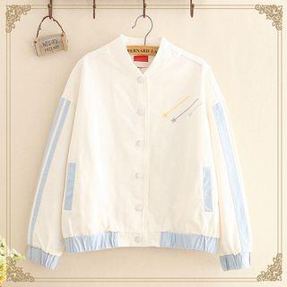 Shooting Star Embroidered Baseball Jacket